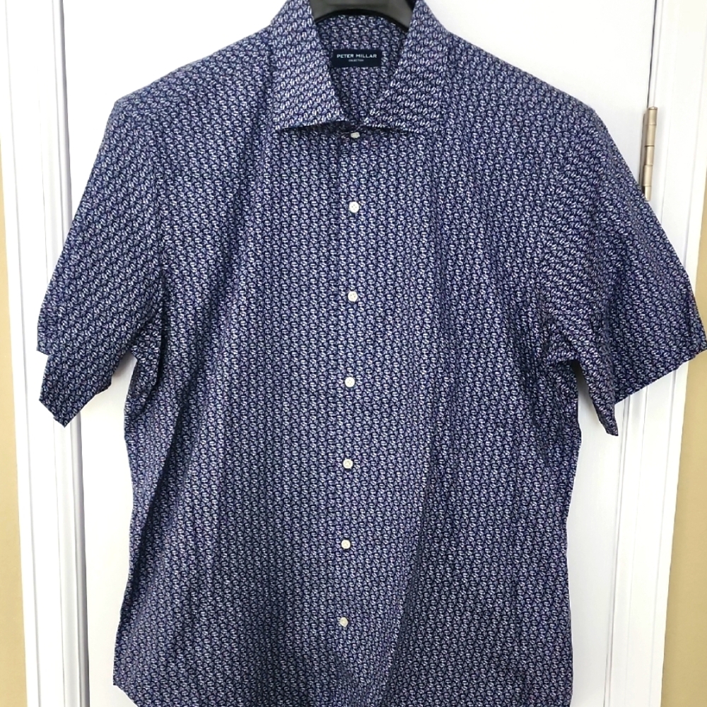 Peter Millar Collection Blue Casual Button Down Shirt - New